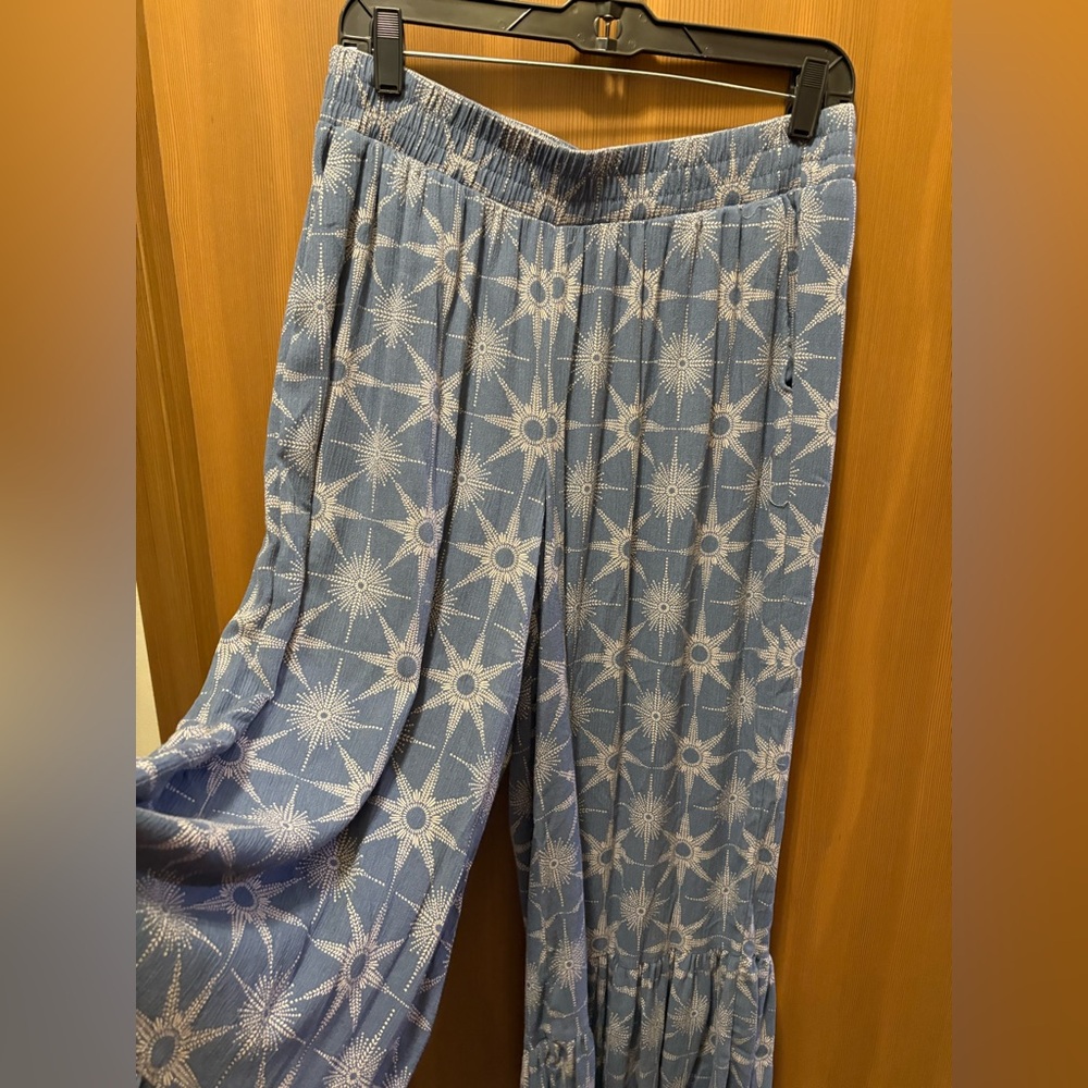 Blue Star Patterned Bellbottom Pants - image 3